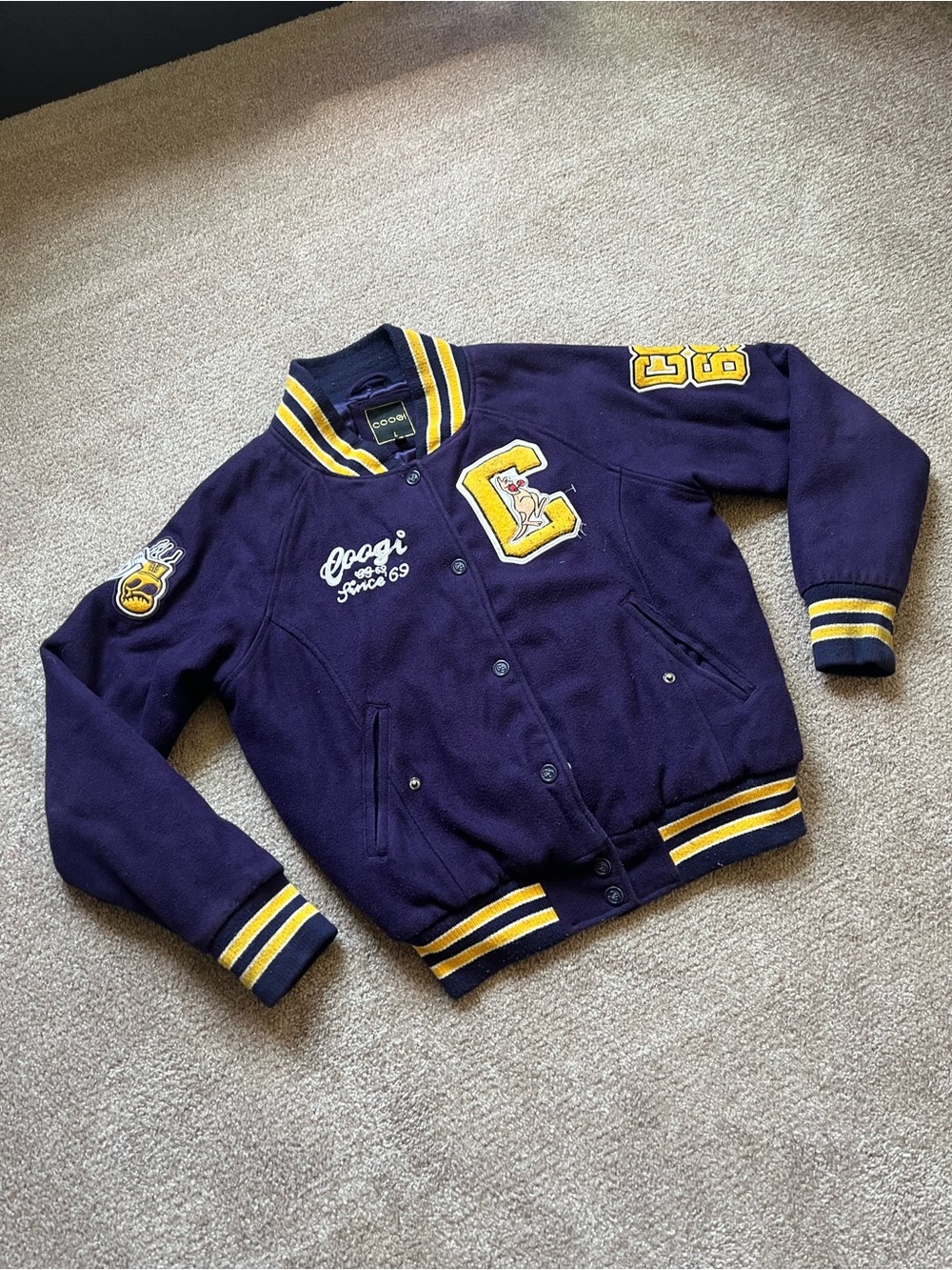 VTG 00’s / Y2K COOGI Purple & Gold Varsity Jacket - Picture 3 of 8